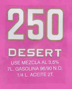 OS46 (leyenda 250 Desert Use mezcla al 3,5 %............